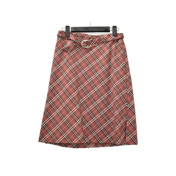 Burberry Blue Label Skirt Belt Wool Dark Red - Picture 1 of 12